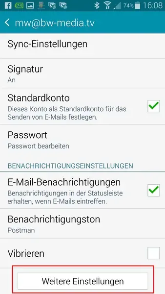 Android: IMAP-Einstellungen