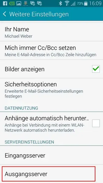 Android: SMTP-Server