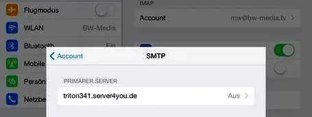 iPad: Server auswählen