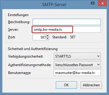 Thunderbird: Postausgang-Server
